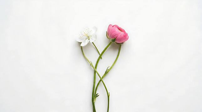 Minimalist composition of two wooden pencils arranged in a V shape on a white background