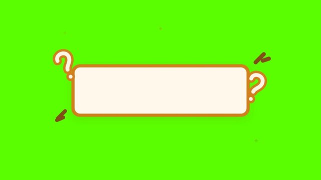 Animated lower third banner with question marks on green screen