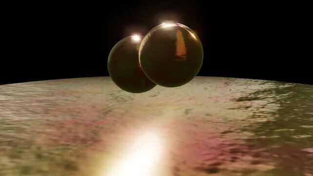Olive brass sphere with copper patina texture seamless loop