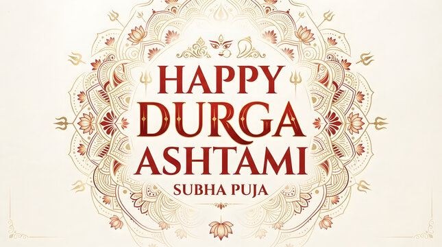 Happy Durga Ashtami Subha Puja Festive Greeting.