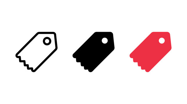 Set of discount label icon design vectors with three variations for commerce use