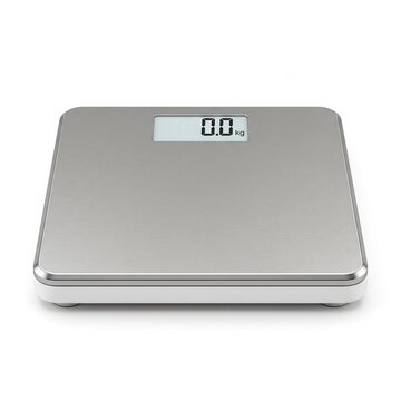 Digital Bathroom Scale for Body Weight Measurement Isolated on White