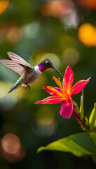 Fototapeta premium hummingbird and flower