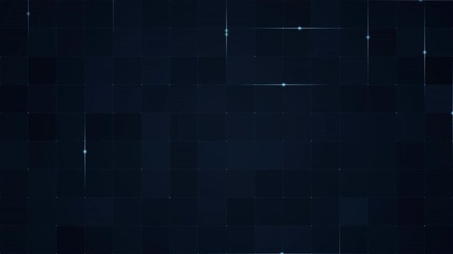 Futuristic grid with digital data points and glowing lines