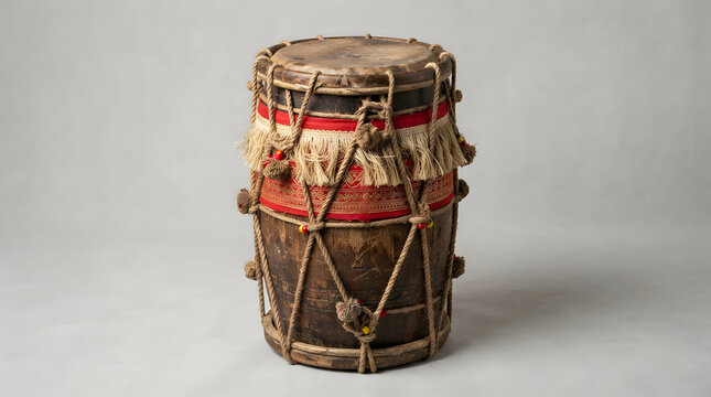 Traditional Bengali Dhak Drum Used in Durga Puja Celebrations.