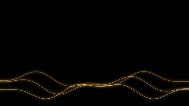 Gold flowing sine light ribbons with upper copy space video