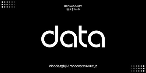 Digital data typography with futuristic font. © Elluis