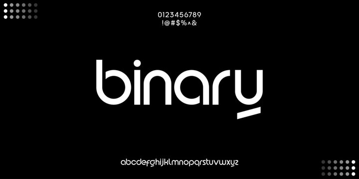 Digital tech logo featuring the word binary in modern font.