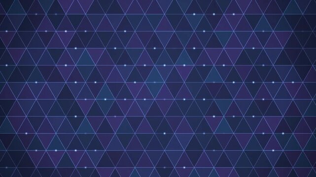 Seamless triangular geometric pattern background with glowing dots
