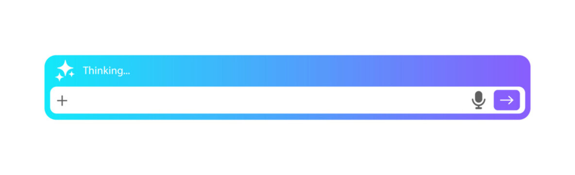 Modern generative AI search bar with a sparkle icon and prompt input interface, designed for a clean and minimalist app UI