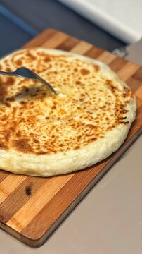 Traditional Georgian Imeruli Khachapuri Homemade Cheese Bread