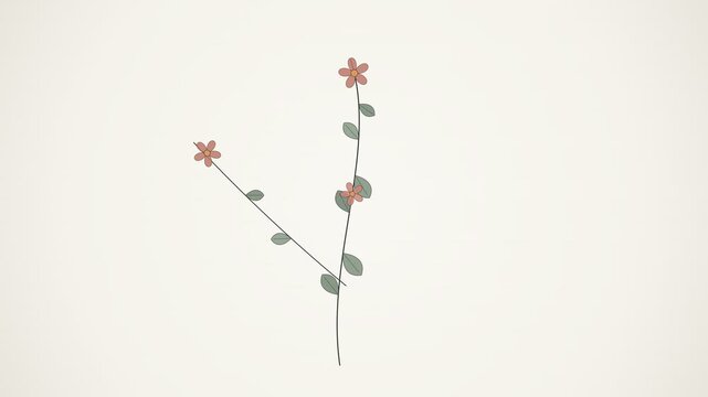 Minimalist floral vector illustration featuring Motion, Seamless Loop animation design
