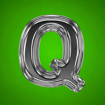 Large Metallic Letter Q Alphabet.