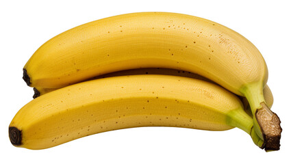 Two ripe yellow bananas with brown speckles, isolated on transparent background © Alexa