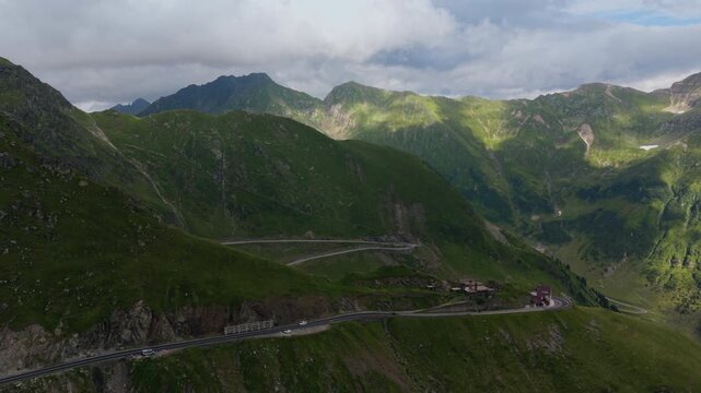 Broad Fagaras Panorama With Roadside Shelter