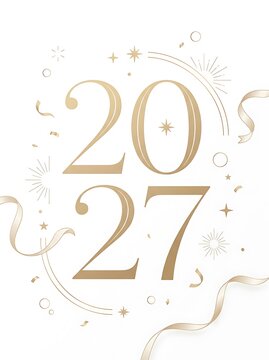 Creative year number 2027 with festive confetti design