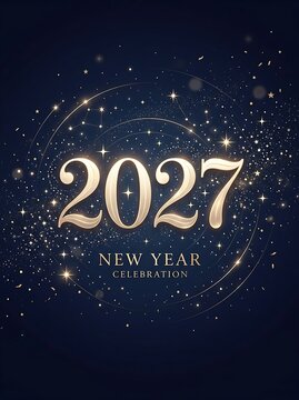 2027 new year celebration design with starry space background