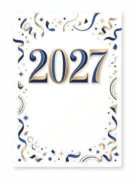 Celebration 2027 design with confetti and festive decorations