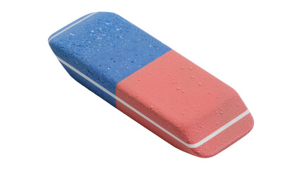 Dual-colored rubber eraser with white stripes, isolated on transparent background © ProStock