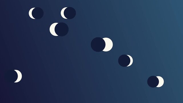 Bucle sin costuras: fondo de patr&oacute;n de fases lunares medianoche