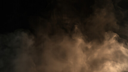 Fototapeta premium Dark background smoke fog mist steam cloud vapor moody mystery abstract dark texture black background brown smoke atmospheric haze spooky eerie horror gloomy cinematic dramatic night shadow
