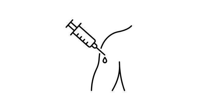 Medical syringe injection vector icon isolated on transparent background