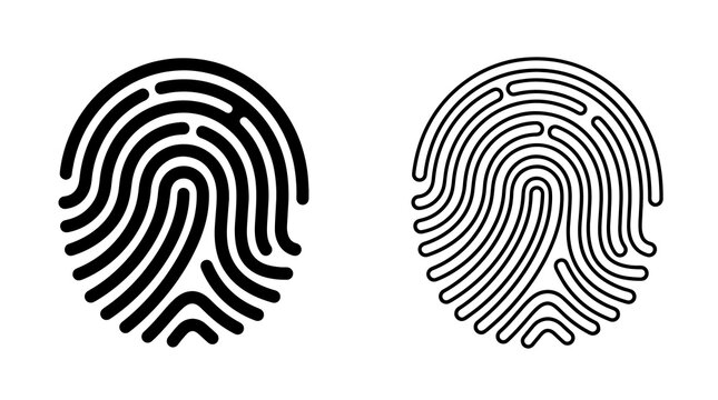 Biometric fingerprint identity verification scanning technology flat icon