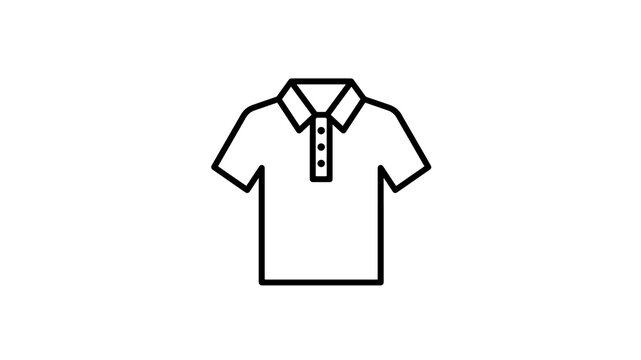 Polo shirt icon with collar and button placket for casual summer wear