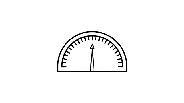 Semicircle gauge meter icon with central needle for performance tracking