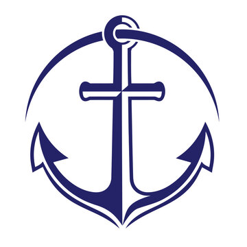 Anchor logo simple modern and abstract style design, for Marine  logo design vector.