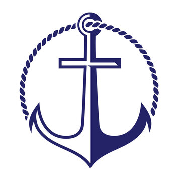 Anchor logo simple modern and abstract style design, for Marine  logo design vector.