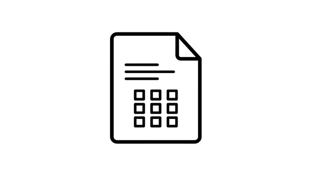 Data form document icon with square boxes for digital input entry fields