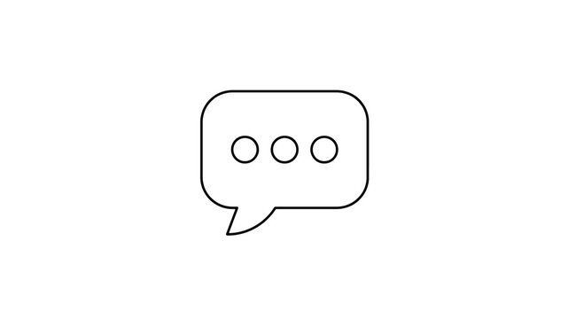 Speech bubble with ellipsis outline icon for instant messaging interface
