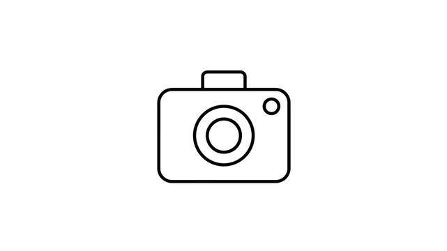 Digital photo camera outline stroke icon for photography UI application