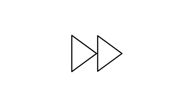 Fast forward double arrow outline symbol for media playback control
