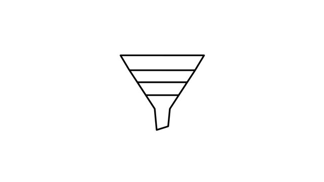 Marketing funnel outline graphic for data filtering and sales stages
