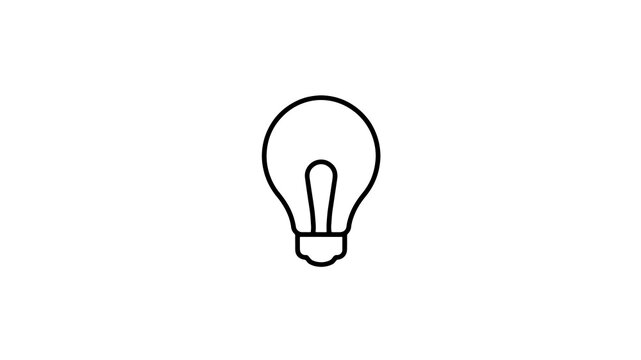 Light bulb outline icon with black lines for creative idea generation