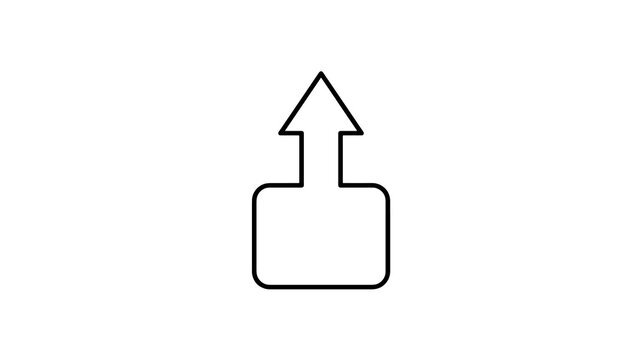 Upload or export symbol as thin line flat icon on transparent surface