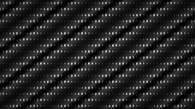 Abstract Black Metallic Halftone Dots Waving Background Motion