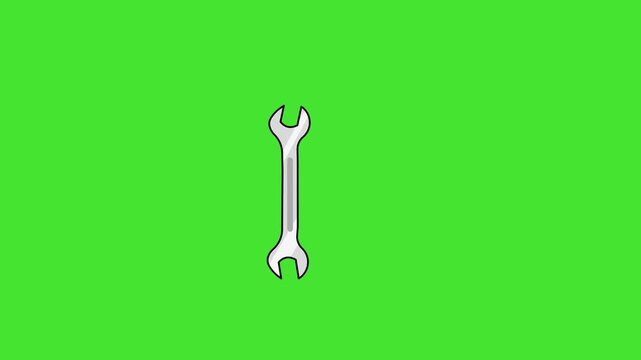 Animation Wrench Tool on Green Screen