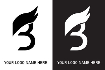 Minimalist letter B logo design with abstract wing element © ABDUL