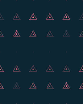 A dark navy surface carries repeated pink outlined triangles with glowing tonal accents, delivering a sleek futuristic mood for technology branding, gaming graphics, and apparel.