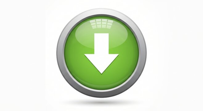 Green download button with bold white downward arrow.
