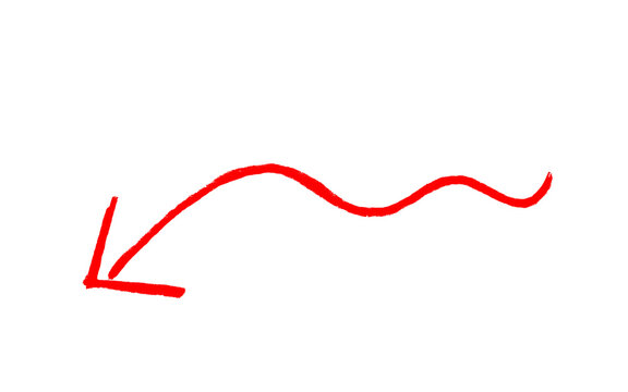 Red wavy hand drawn line with gentle waves, thin brush squiggle stroke, flowing curve underline and decorative divider, red ink vector isolated on white background and business concepts