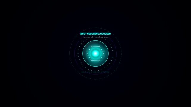 Futuristic HUD Interface System Boot Sequence Animation