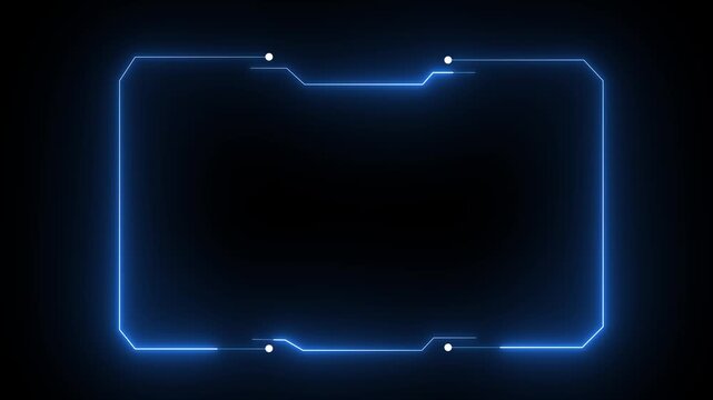 Hud frames blue user interface elements design modern technology futuristic control panel screen digital hologram. abstract tech sci fi hologram frame. Motion graphics of neon hud concept