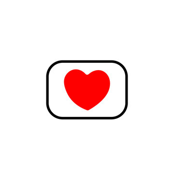 Red Heart Like Button Vector Icon for Social Media Reacts