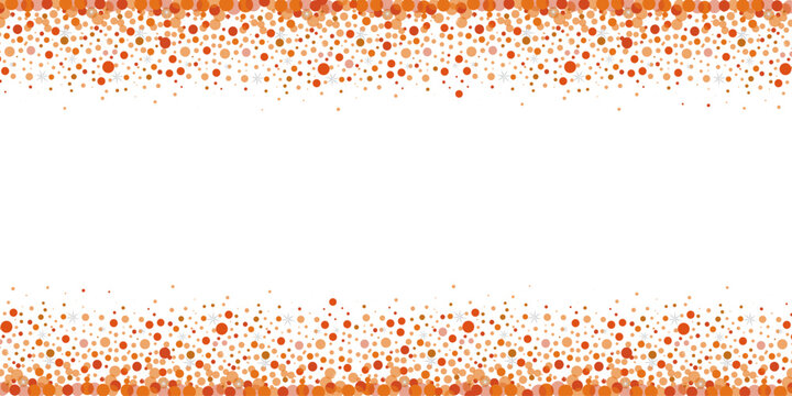 orange halloween confetti frame sparkling dots background