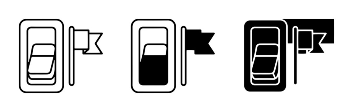 Switch, Flag, On/Off, Power, Control, Vector Icons Set