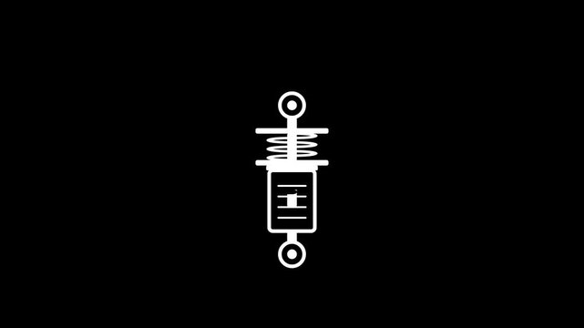 Automotive Suspension Shock Absorber Animation Concept on a Solid Black